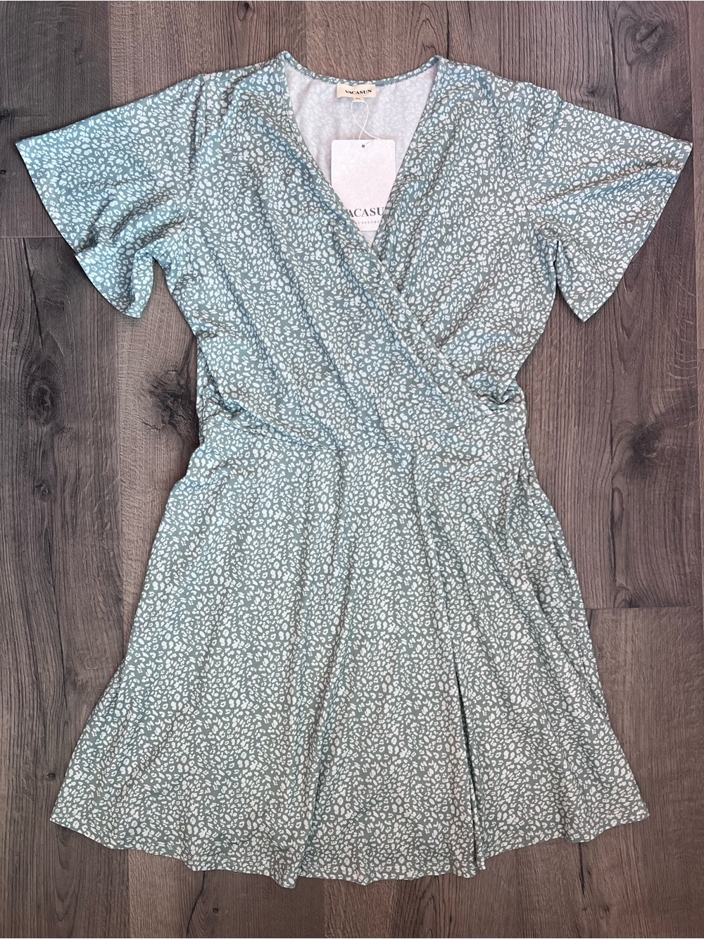 Leopard print dress in Sage - XL